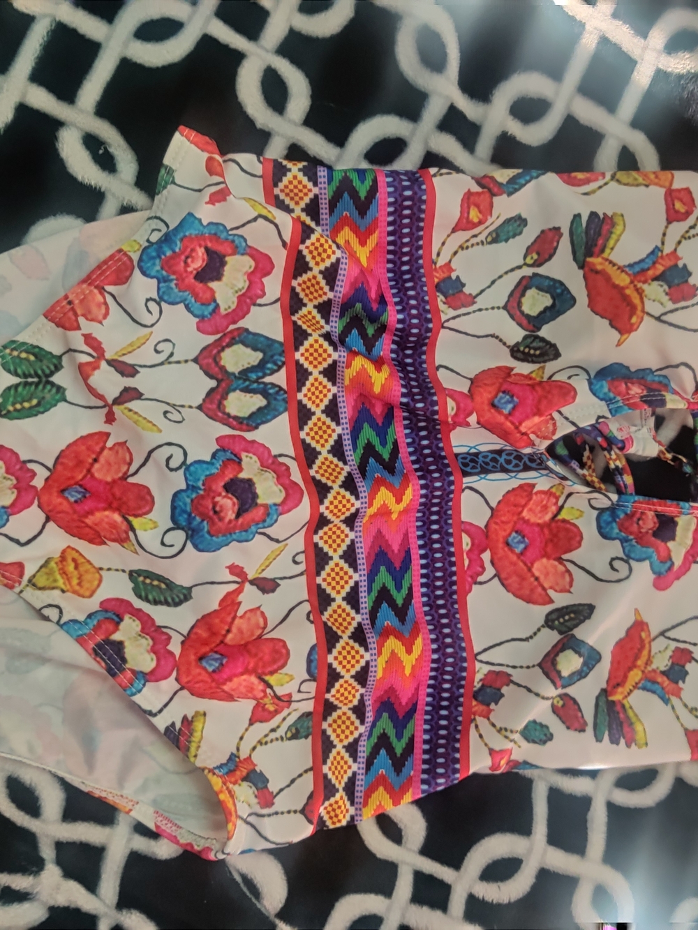 Othr Multicolor Floral One-Piece Swimsuit - White, Pink, Blue,‎ Purple, Green